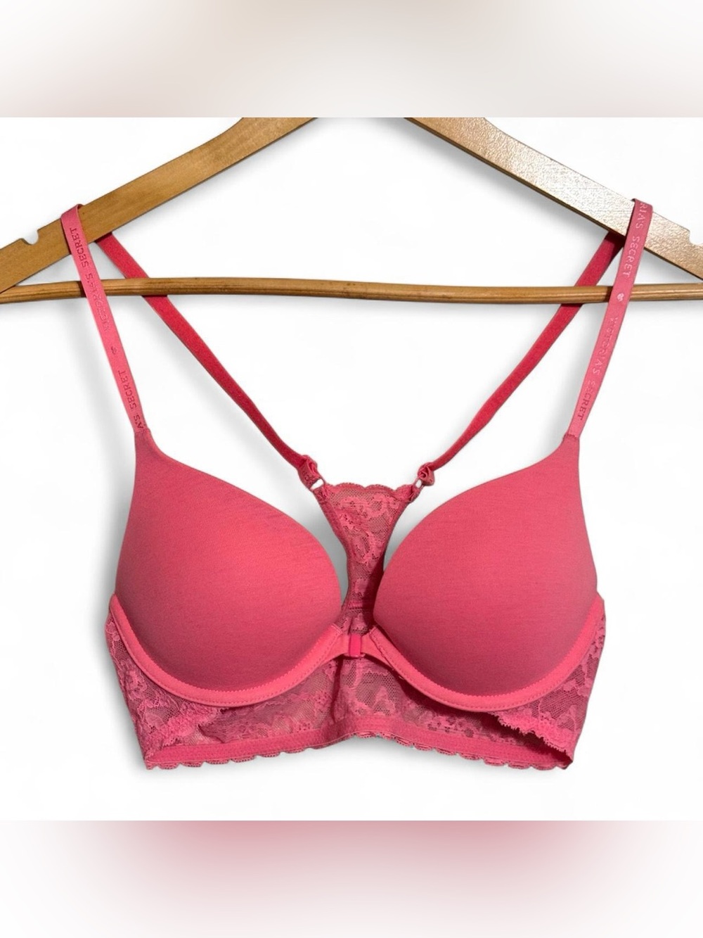 Victoria’s Secret Sexy Tee Demi Front-Close Racerback Bra 32B Pink